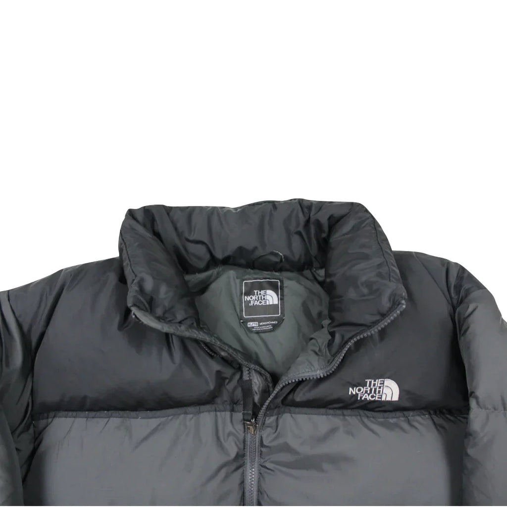 The North Face Dark Grey Puffer Jacket WITH STAIN ON THE BACK