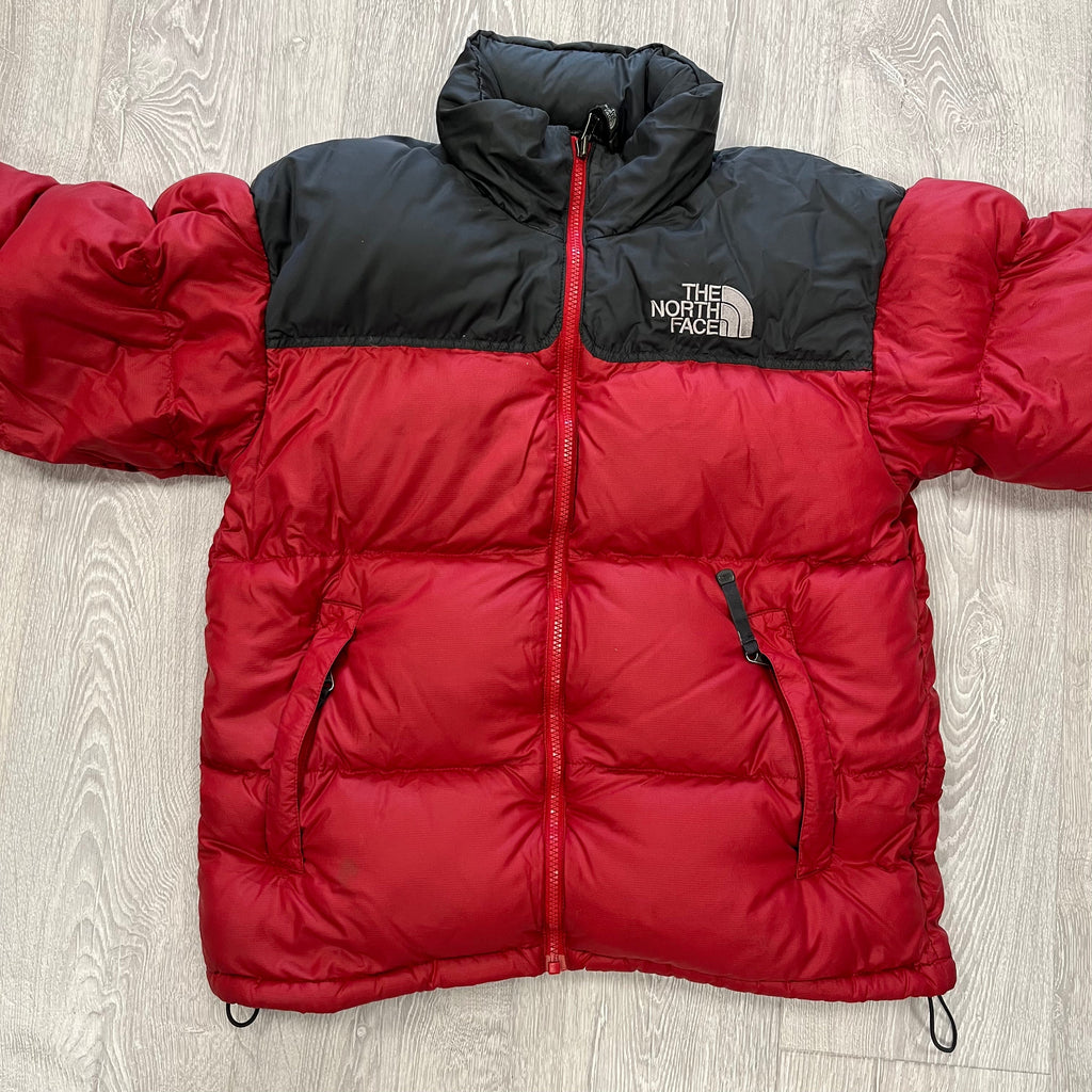 The North Face Red & Grey Puffer Jacket WITH STAIN