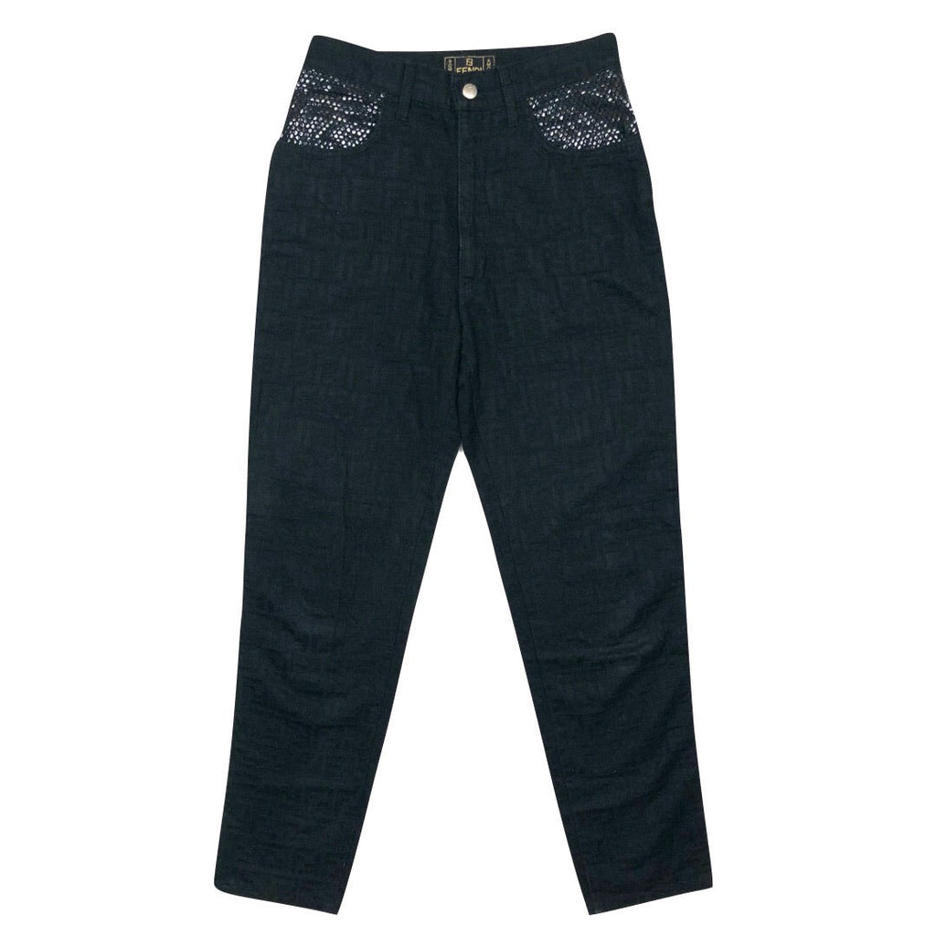 Women’s Fendi Black Monogram Trousers